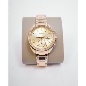 Fossil BQ3658 Women Gold-Toned Dial & Straps Vale Analogue Chronograph Watch